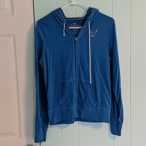 American Eagle Outfitters Tops - American Eagle Blue Zip Up Hoodie Jacket